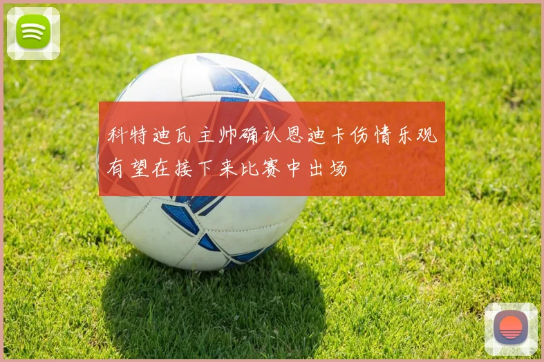 科特迪瓦主帅确认恩迪卡伤情乐观有望在接下来比赛中出场